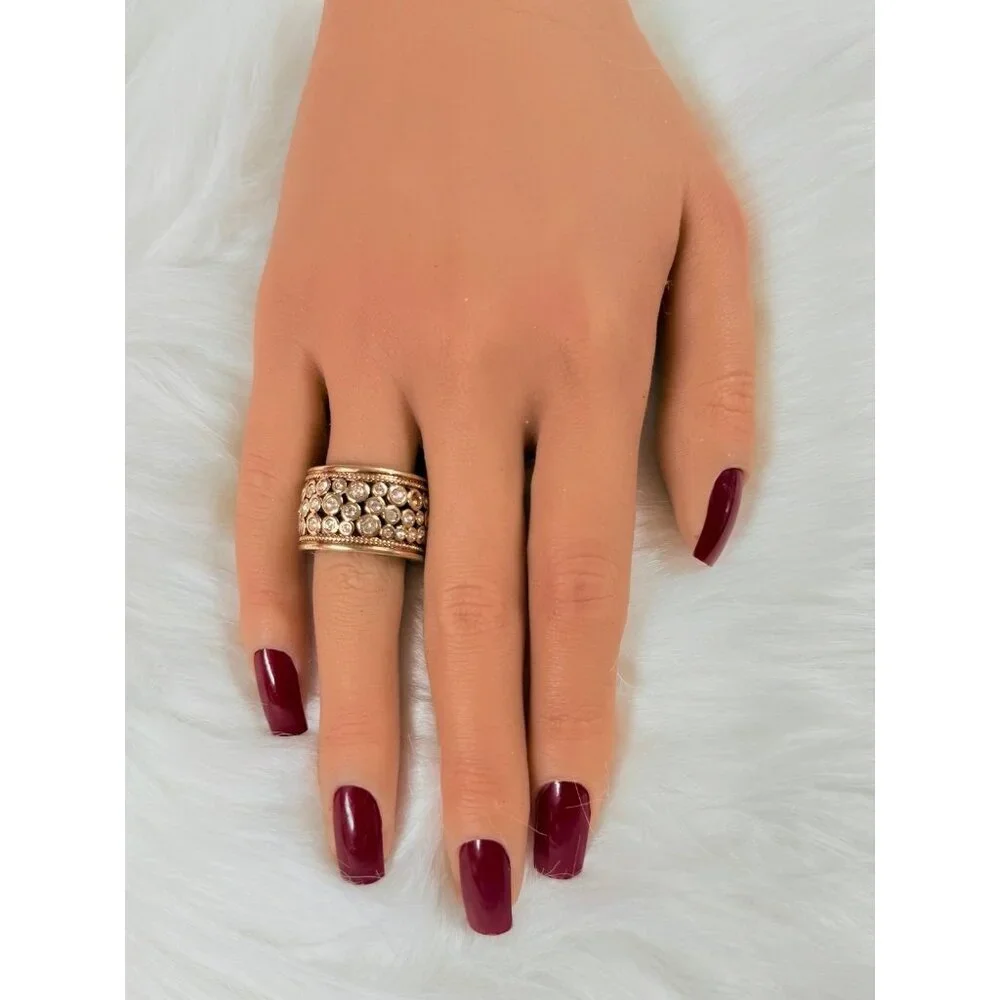 Rhinestones Wide‎ Band Ring